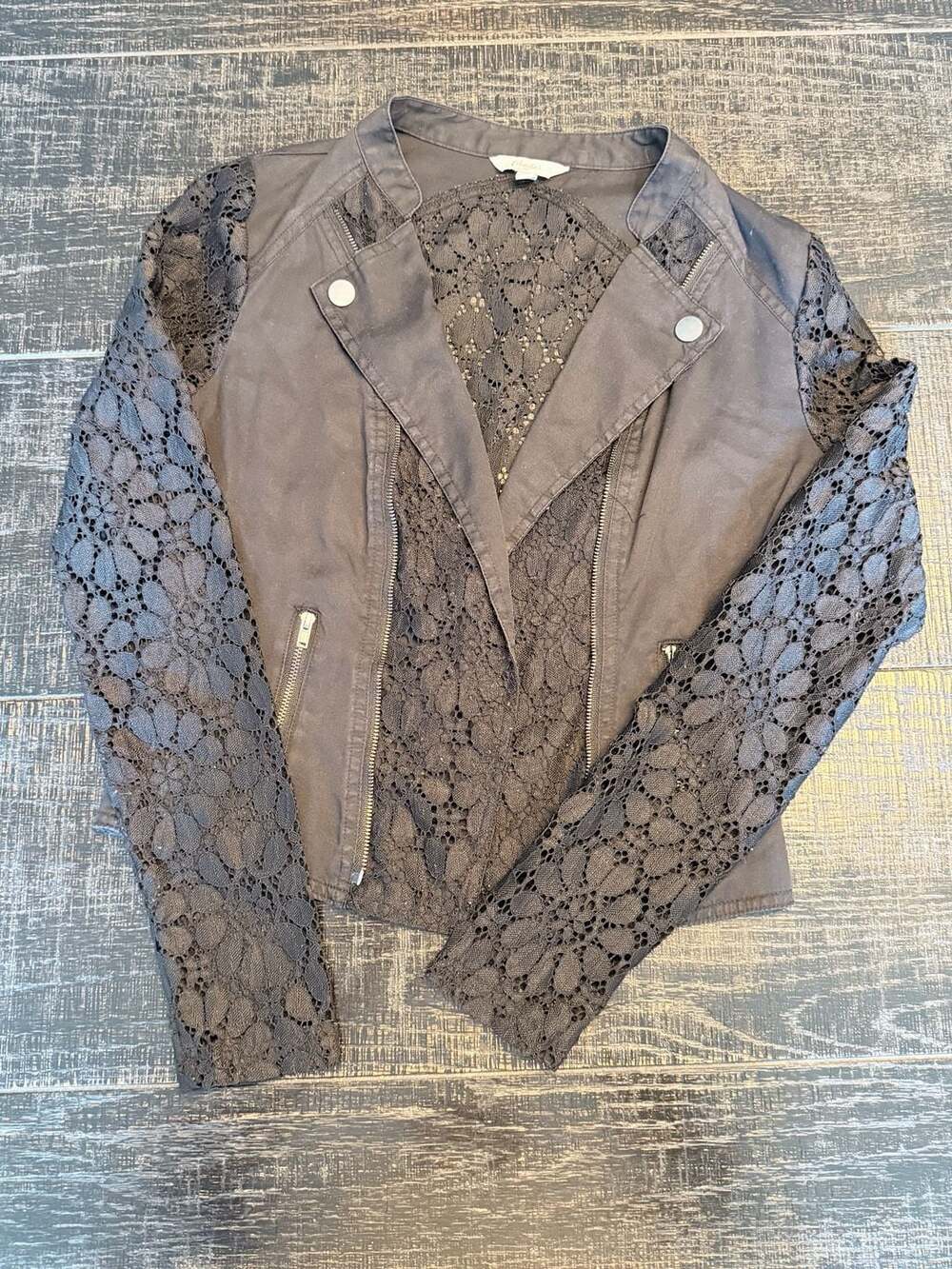 Candie's Moto Jacket Size S Black Lace